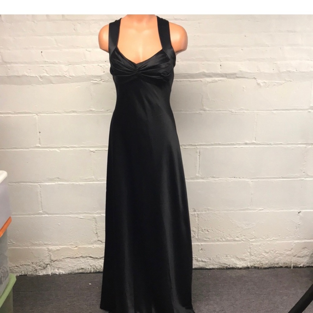 Black Calvin Klein gown.